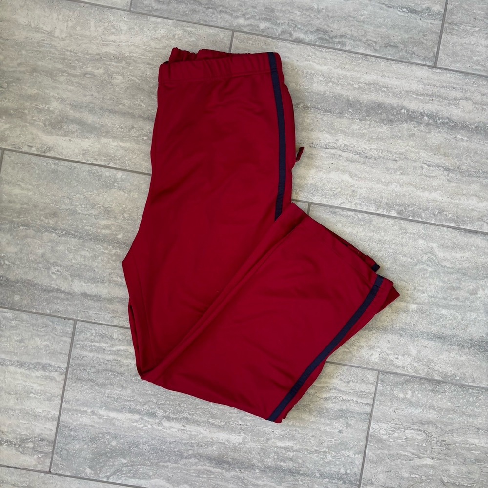 Vtg 02 GAP Track Pants Mens Large Red Zipped Ankle Red  Zipped Pockets